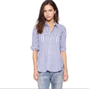 Madewell Button Down Blue Gingham Shirt XS